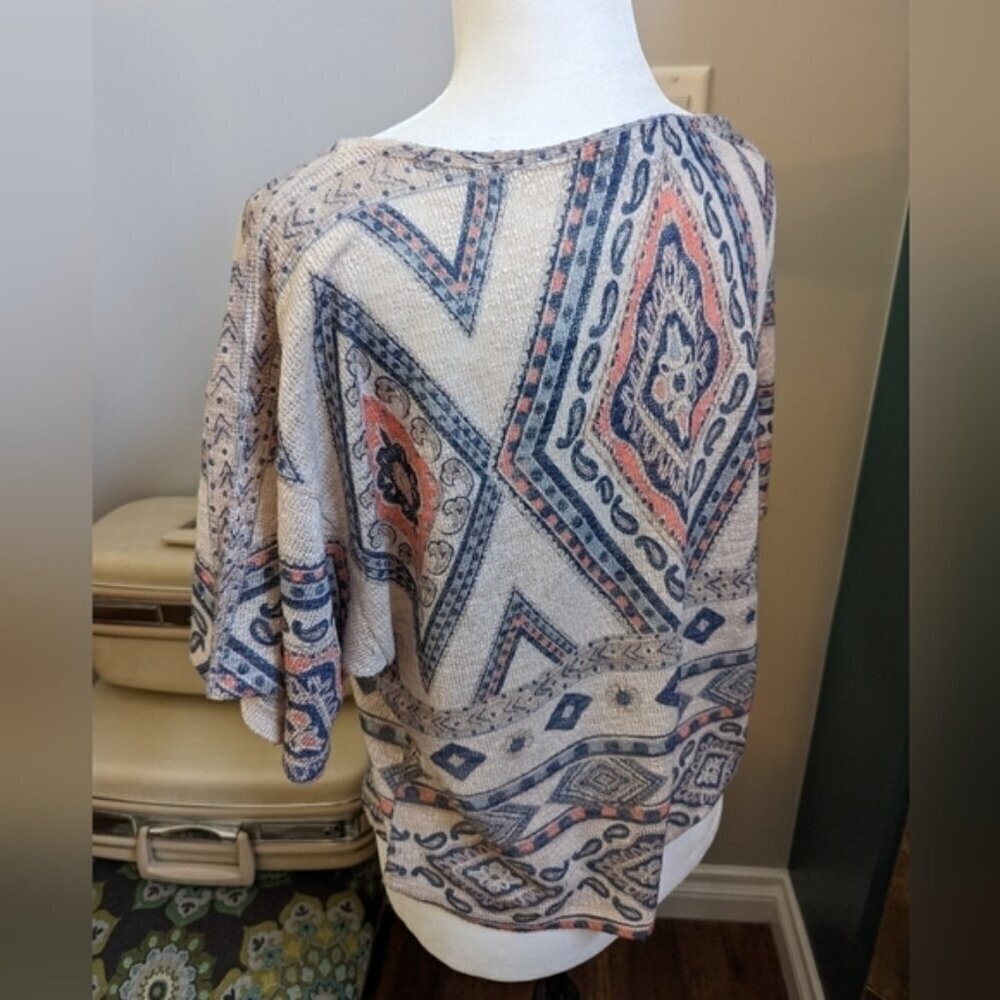 Vintage Y2K Sweater kalidscope Kimono Sleeve geometric size M - US - Picture 4 of 8